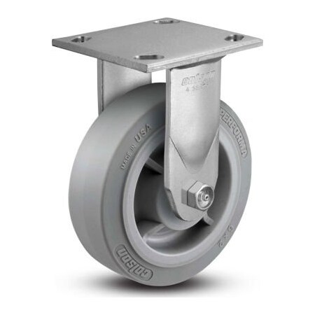 Colson Colson 4 Series Rigid Plate Caster 4.08198.459 - Rubber on Polyolefin 8" Dia. 675 Lb. Cap. 4.08198.459